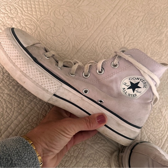 Converse Chuck Taylor Platform High Tops Lavender Purple Canvas Y2K Size 8.5 - Picture 4 of 16